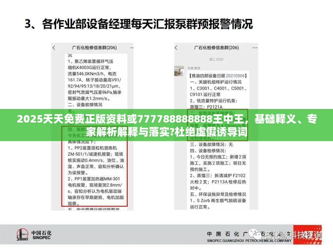 2025天天免费正版资料或777788888888王中王，基础释义、专家解析解释与落实?杜绝虚假诱导词
