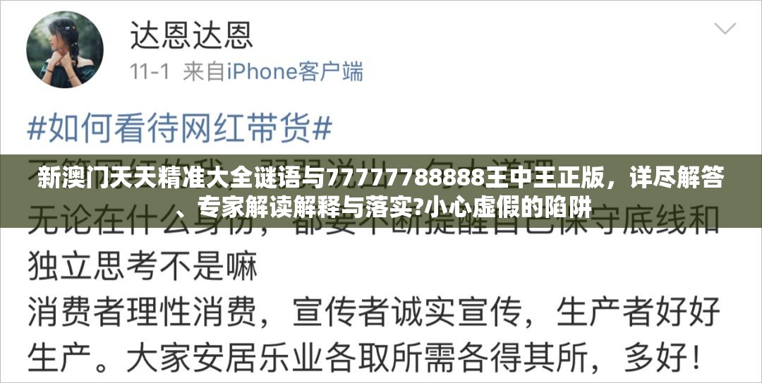 新澳门天天精准大全谜语与77777788888王中王正版，详尽解答、专家解读解释与落实?小心虚假的陷阱
